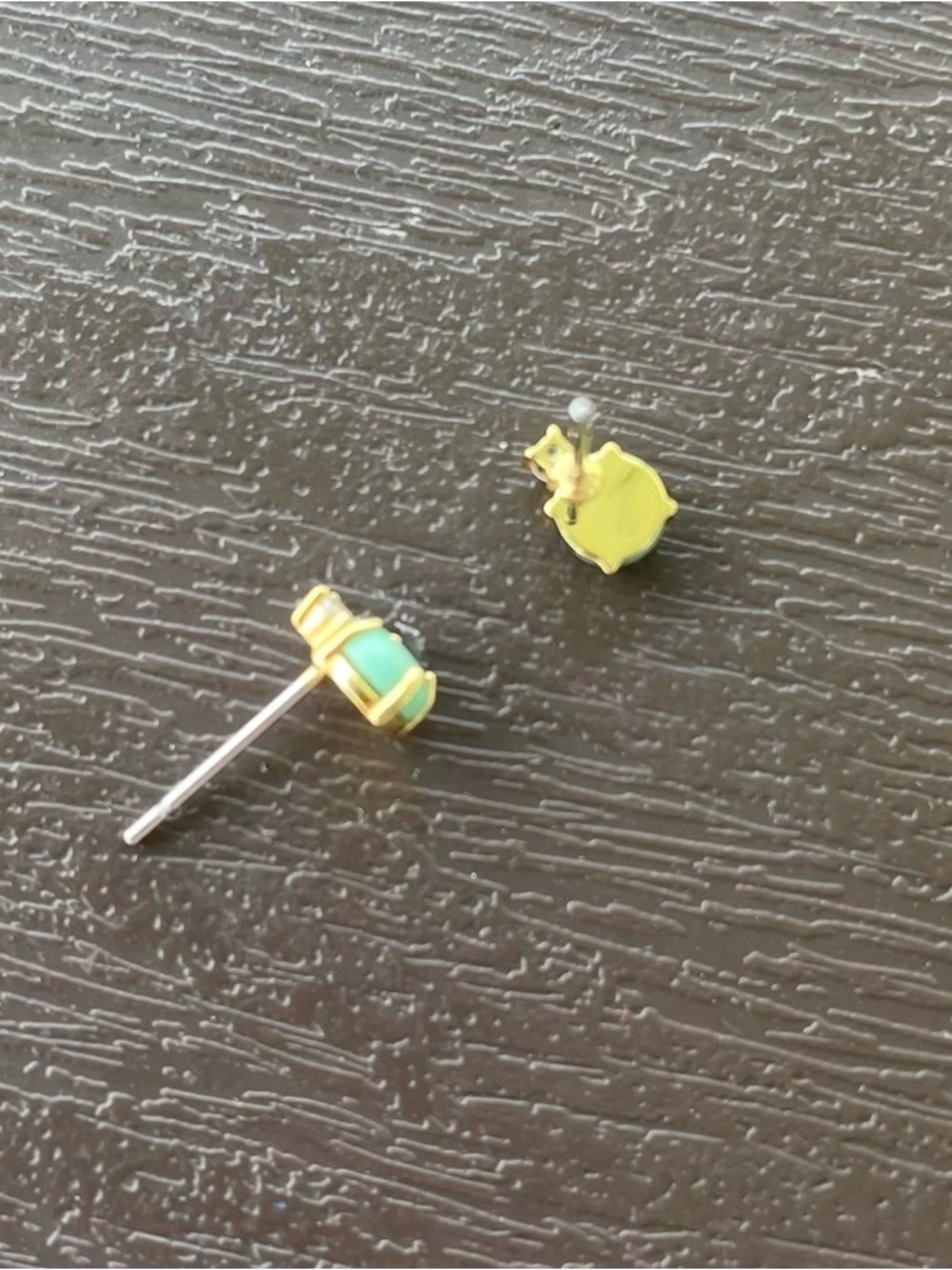 Jade & CZ Stud Earrings - Picture 5 of 8